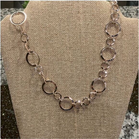 Northcrest Gold Tone Circle Chain Link Long Fashion Necklace Hypoallergenic - Picture 1 of 4